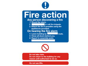 Fire Action Signs